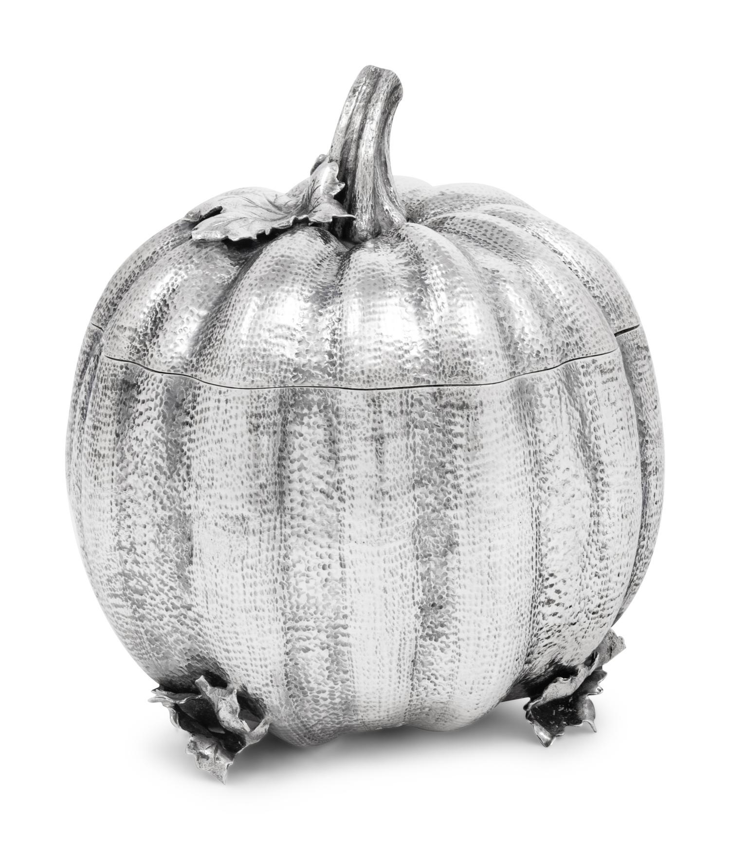 A Buccellati Silver Pumpkin Form Covered Jar