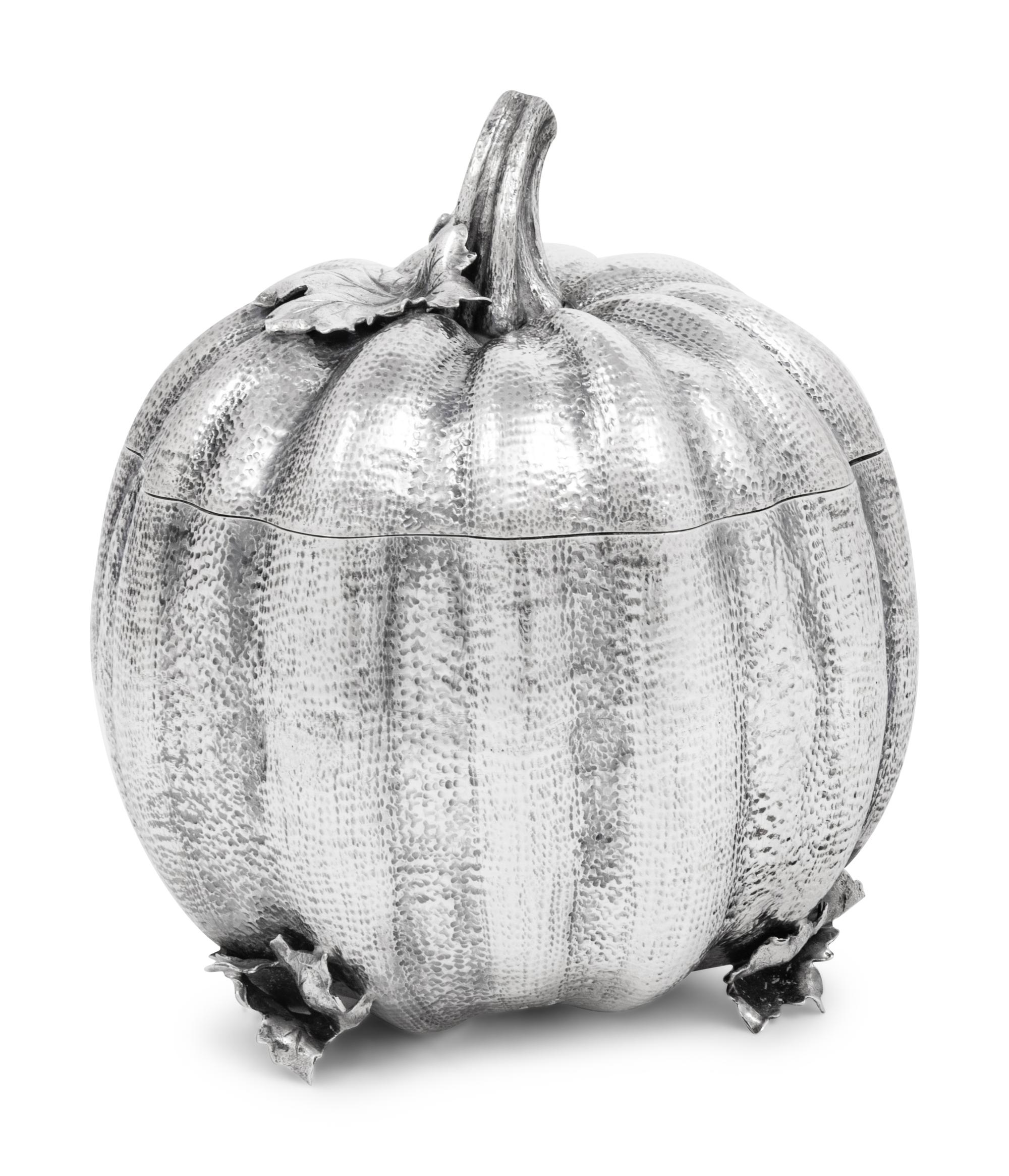 A Buccellati Silver Pumpkin Form Covered Jar