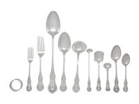 A Scottish Victorian Silver King's Pattern Flatware Service
