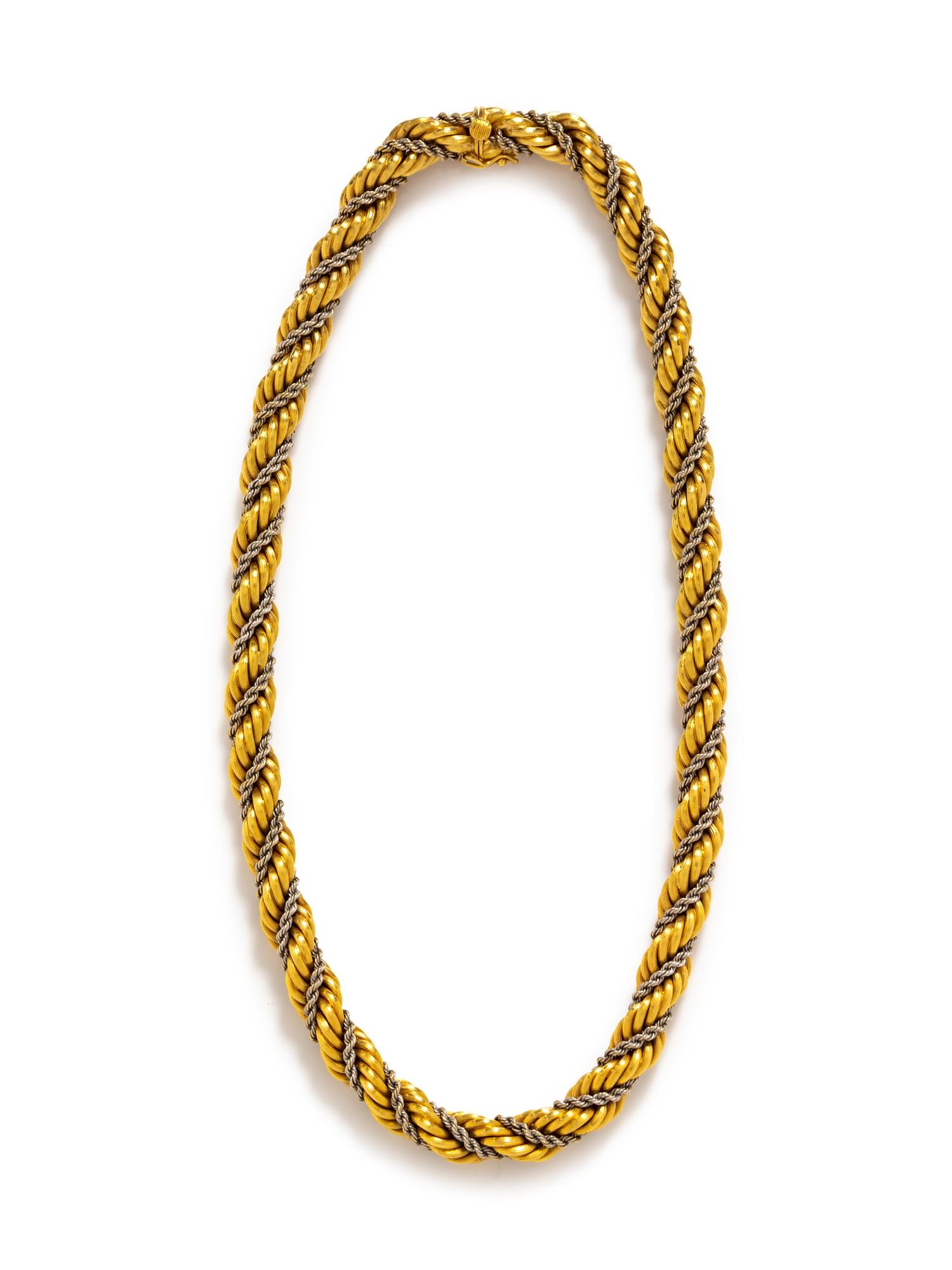 An 18 Karat Bicolor Gold Chain Necklace,