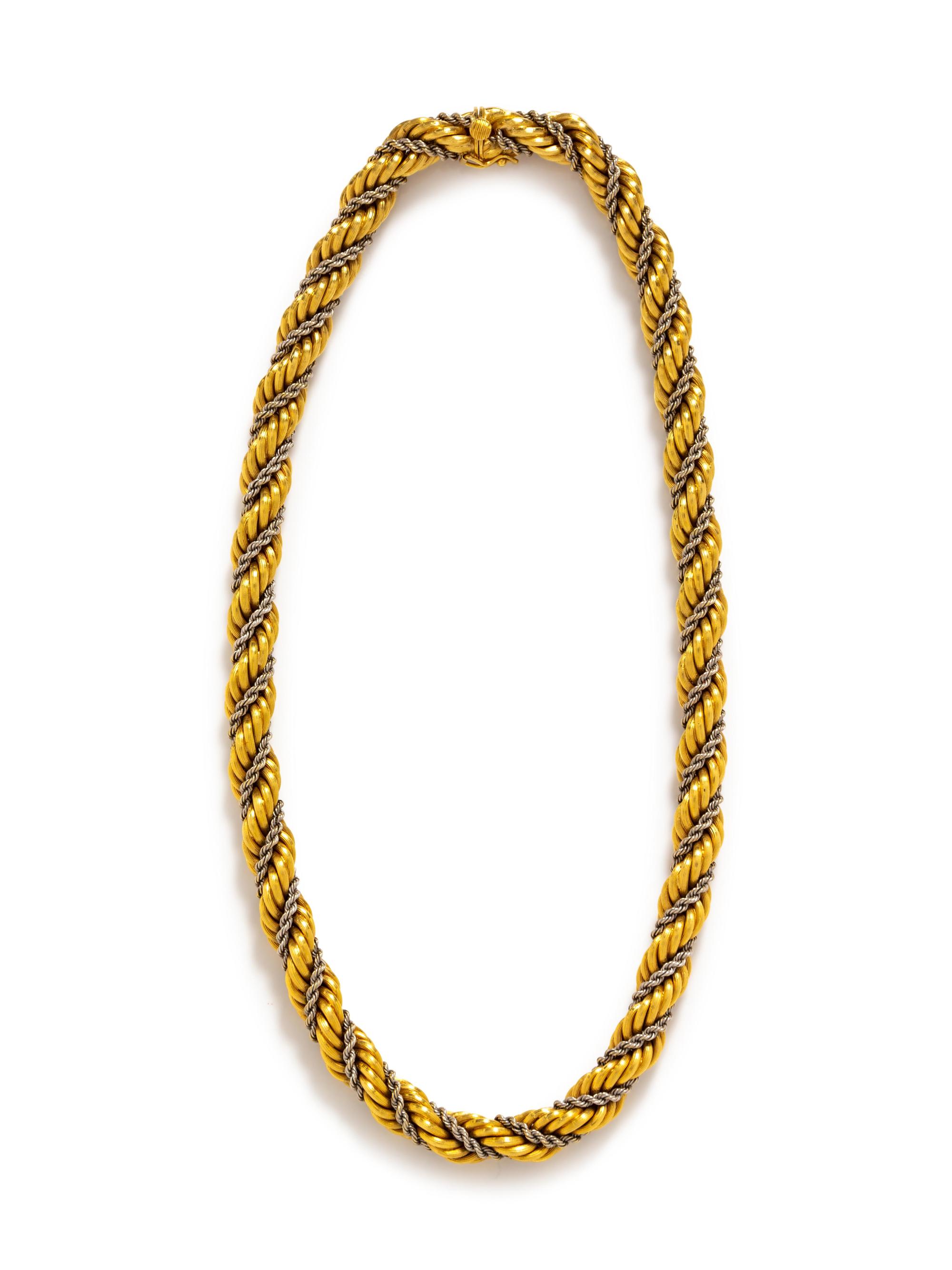 An 18 Karat Bicolor Gold Chain Necklace,