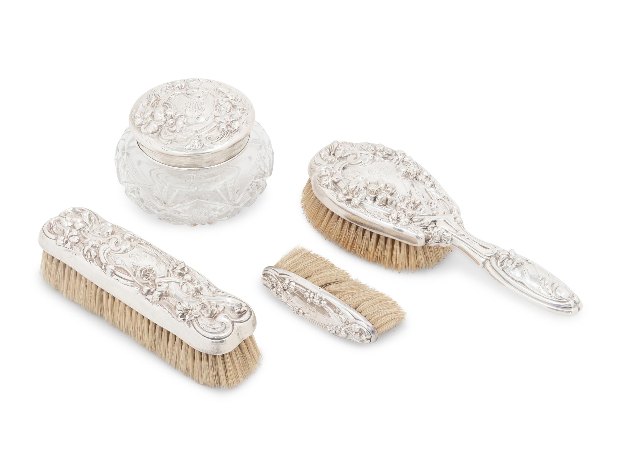 An American Silver Nine-Piece Dresser Set