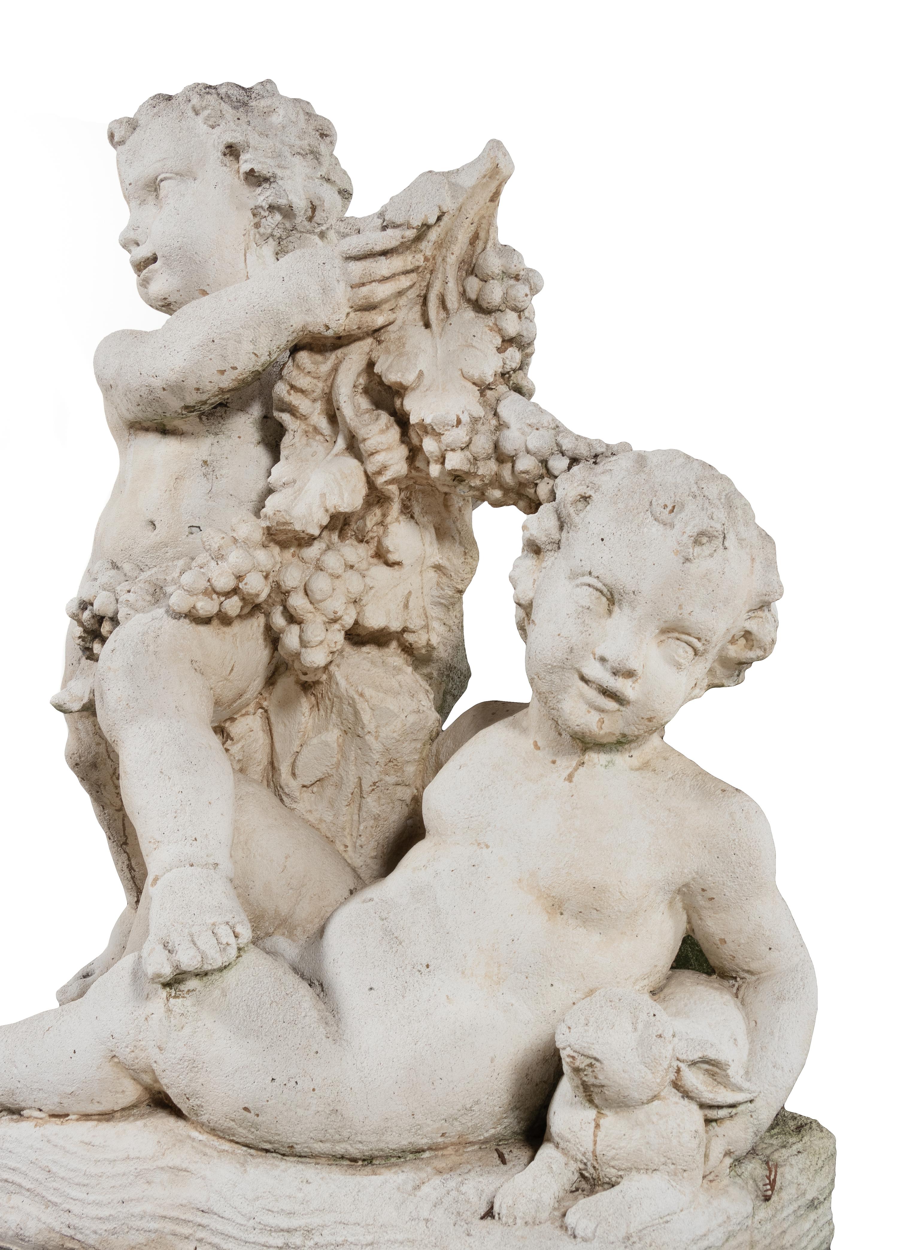A Cast Stone Garden Sculpture