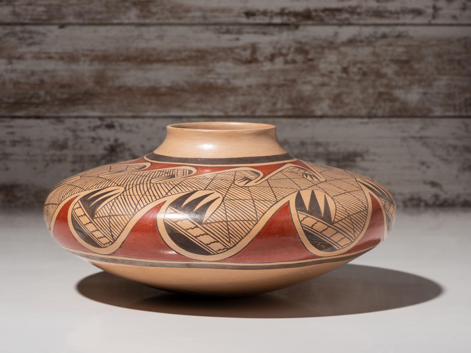 Polychrome Pottery Jar, with Migration Pattern