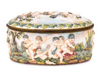 A Capodimonte Porcelain Table Casket