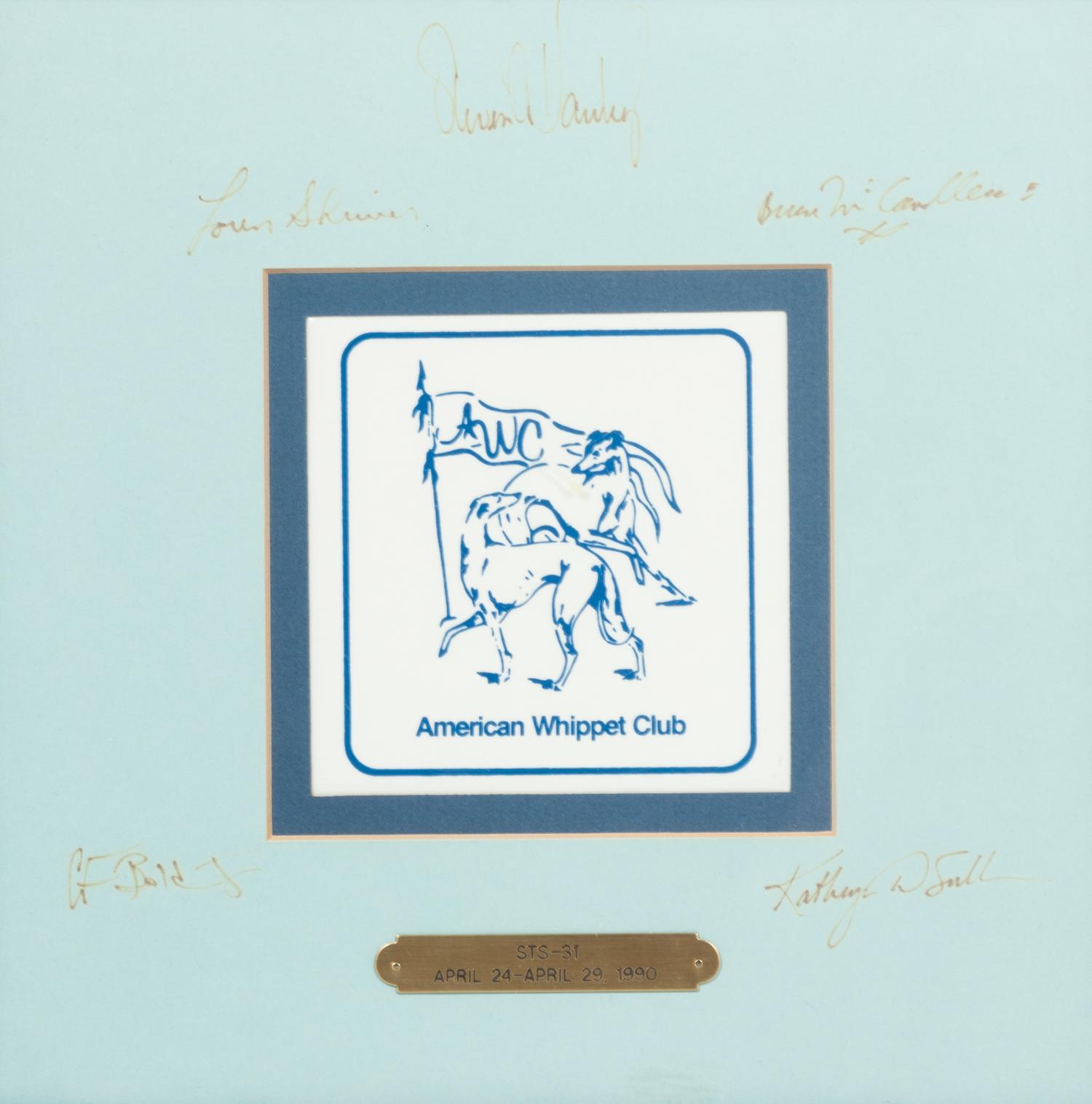 An American Whippet Club Tile Each frame: 11 1/8 x 11 1/8 inches.