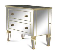 A Pair of Silver Gilt Mirror-Veneered Bedside Commodes