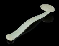 A Carved White Jade Ruyi Scepter Length 10 1/2 inches. — 18TH/19TH CENTURY