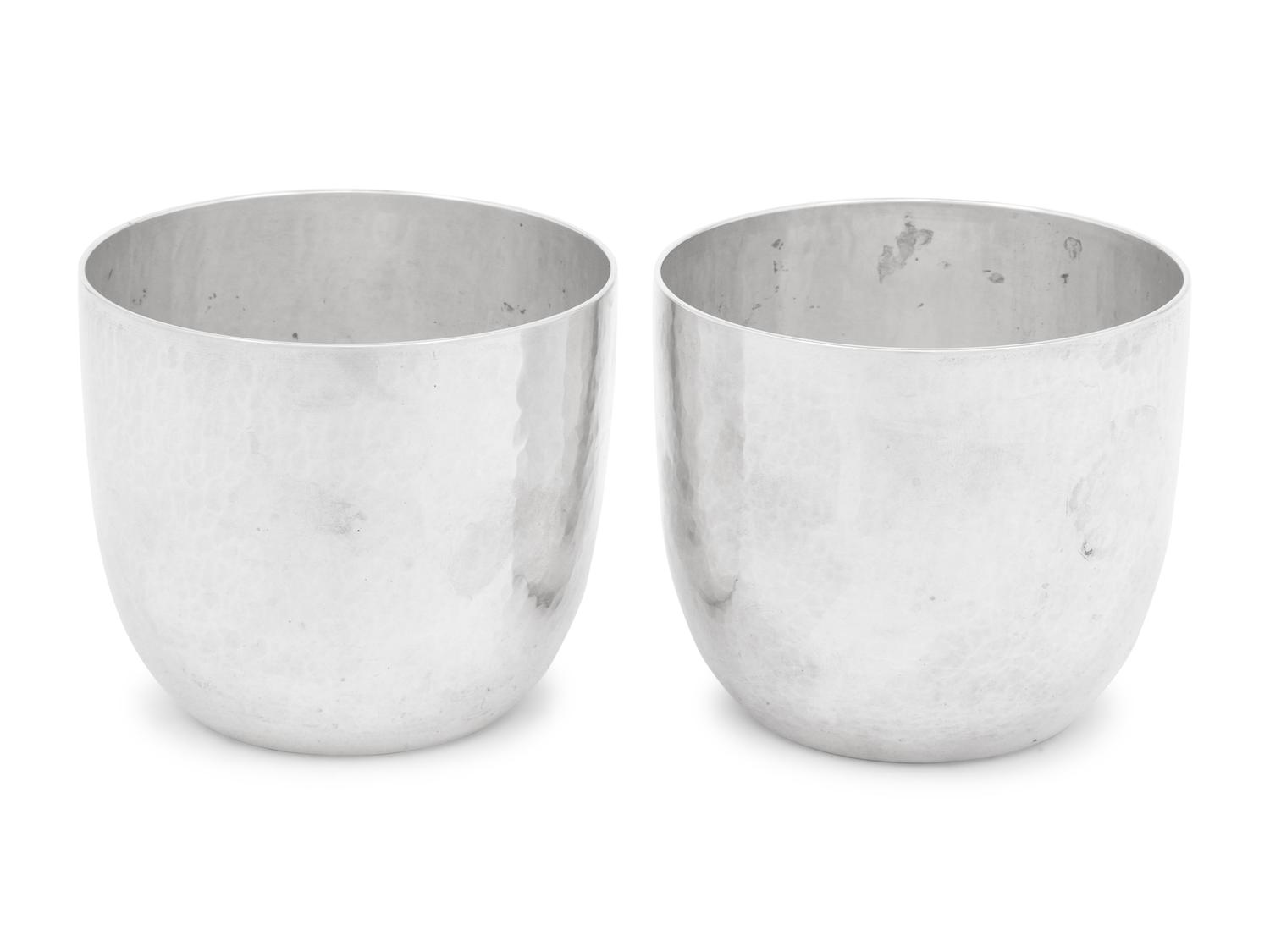 A Pair of American Silver Beakers