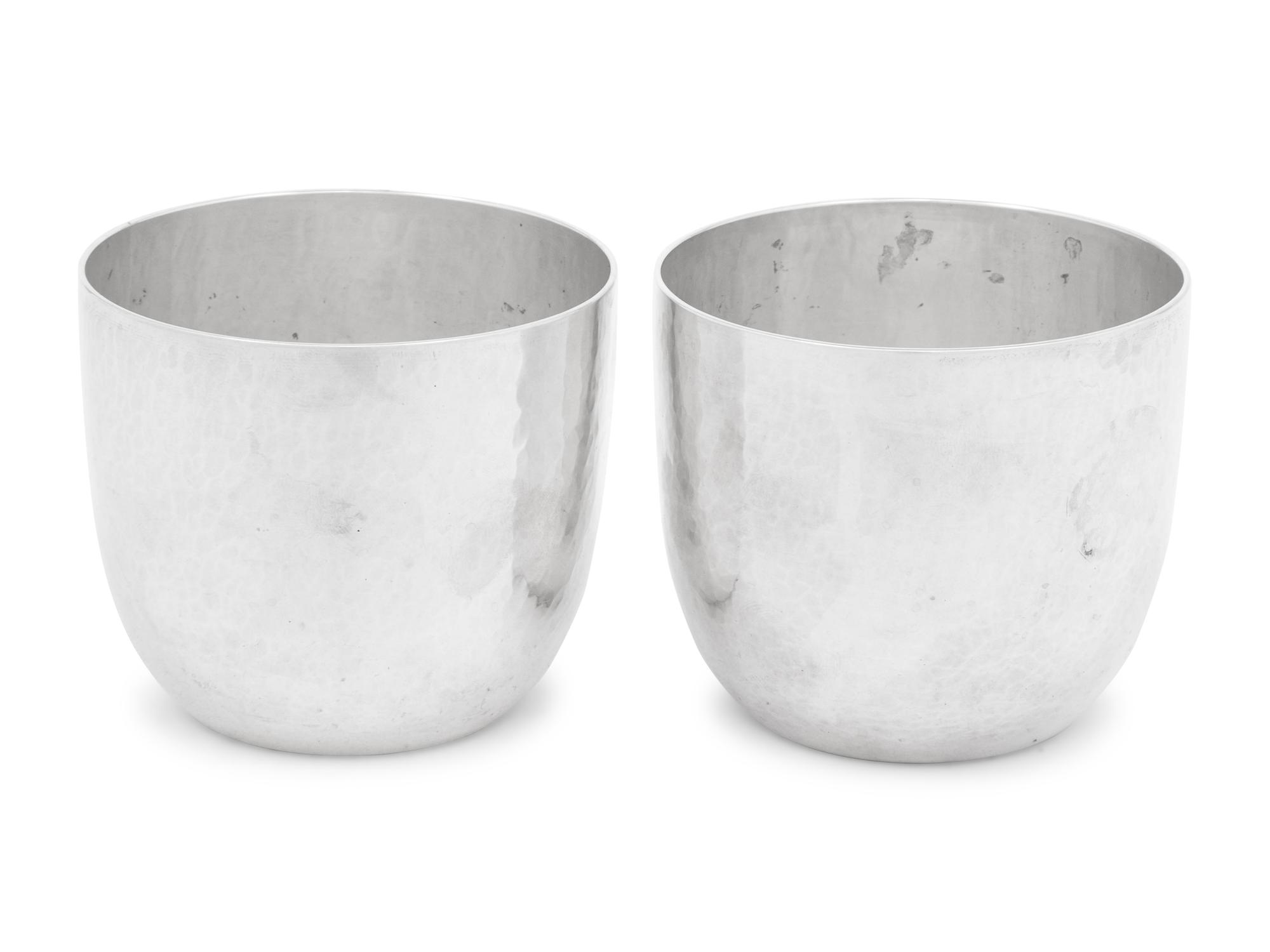 A Pair of American Silver Beakers