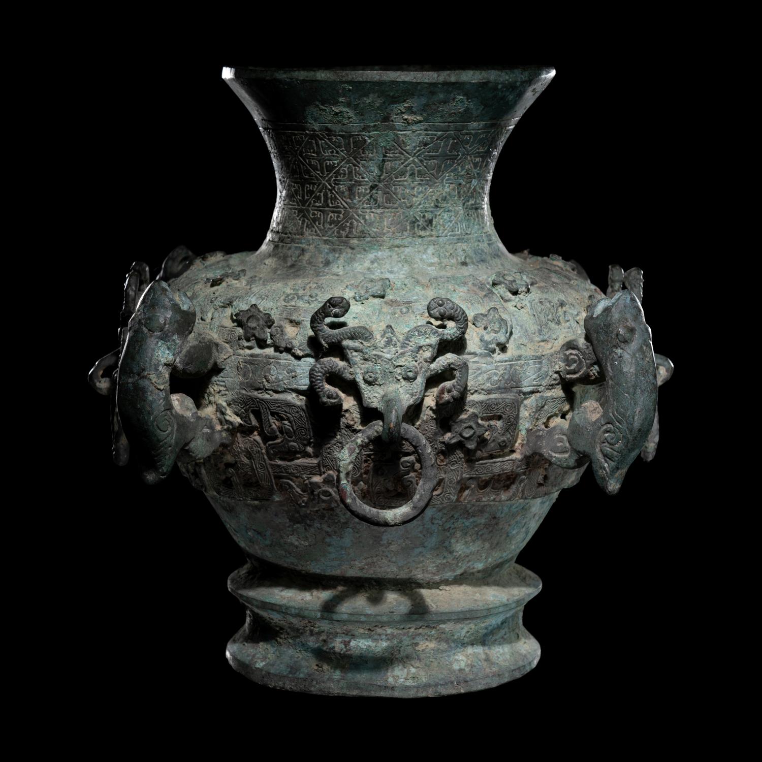 A Chinese Archaistic Style Bronze Hu Vessel