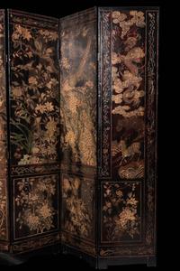 A Coromandel Lacquer Eight-Panel Floor Screen