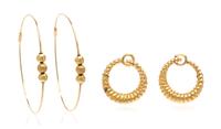 A Collection of Yellow Gold Earrings, 14.00 dwts.