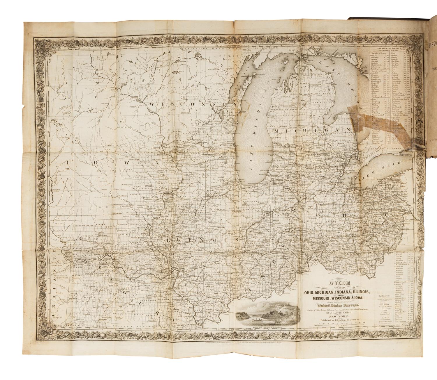 [MITCHELL, Samuel Augustus (1792–1868)]. Illinois in 1837; A Sketch Descriptive of the Situation, Boundaries, Face of the Country… With a Letter on the Cultivation of the Prairies by the Hon. H. L. Ellsworth. Philadelphia: S. Augustus Mitchell and Grigg & Elliot, 1837.