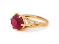 A 14 Karat Yellow Gold Tourmaline Ring,