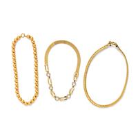 A Collection of 14 Karat Yellow Gold Necklaces,