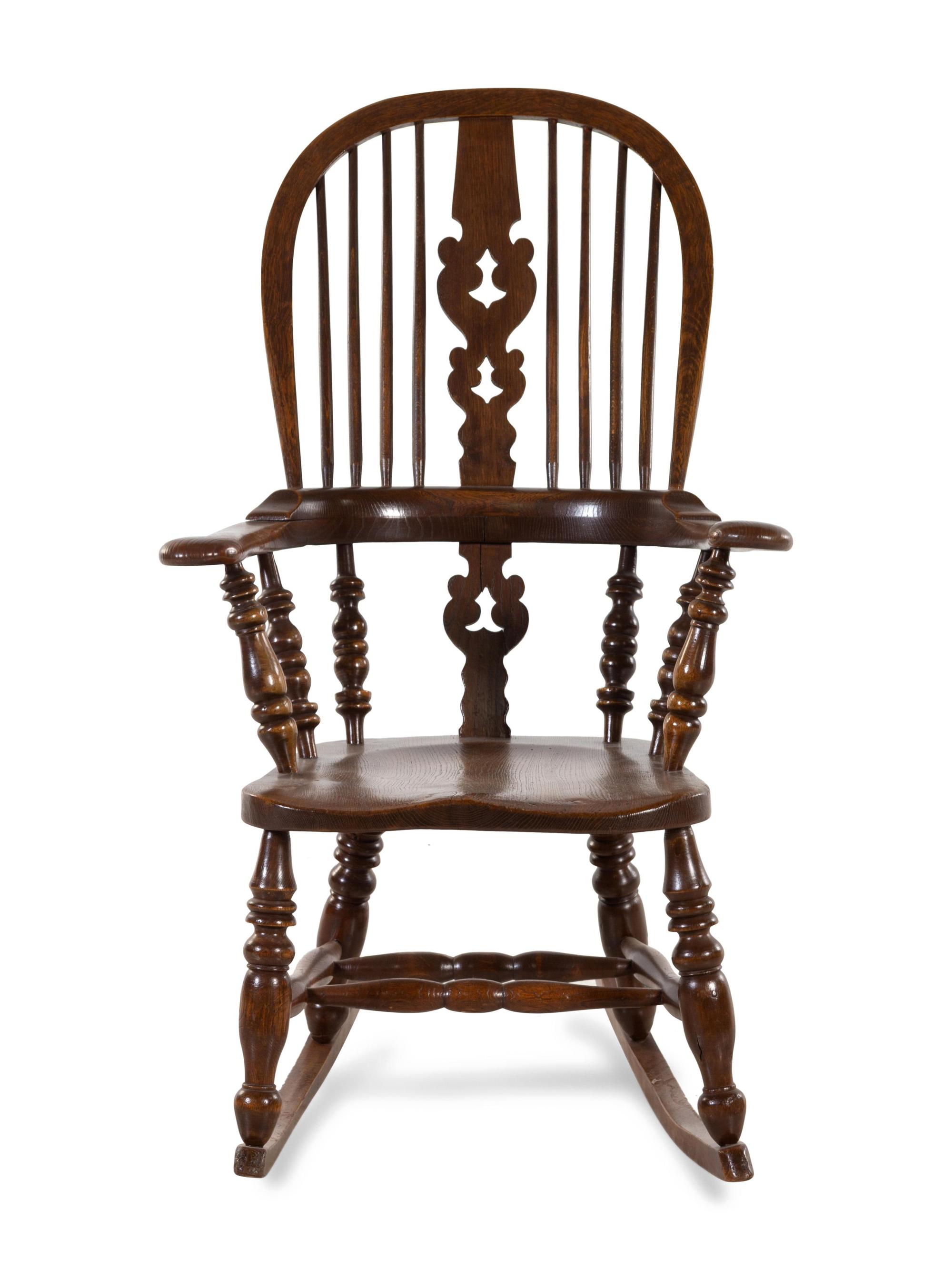 An English Oak Windsor Rocking Chair