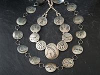 Silver Overlay Necklace and Link Concha Belt
