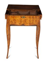 A Louis XV/XVI Transitional Gilt Bronze Mounted Marquetry Library Table
