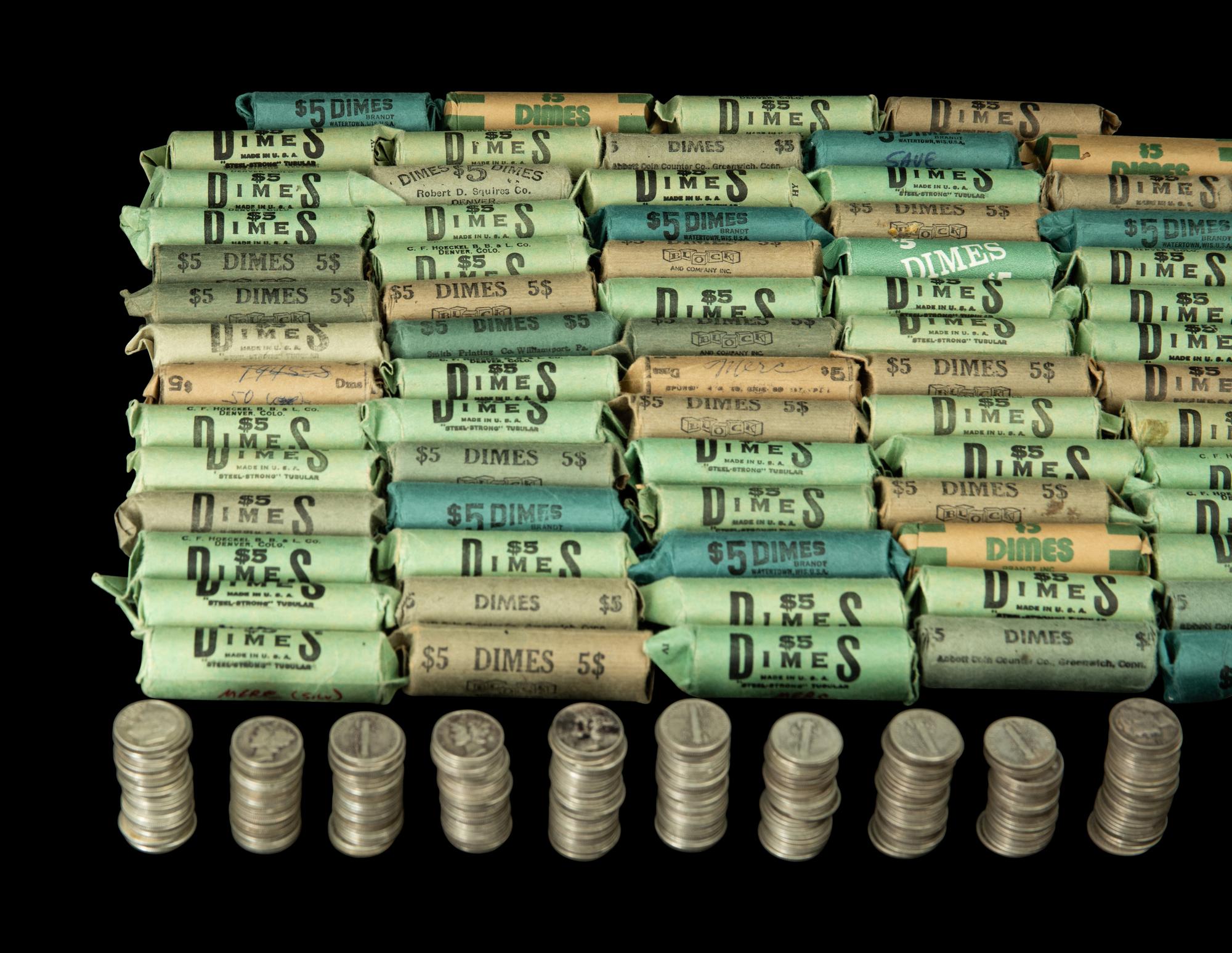 A Large Collection of Pre-1965 10c Coins