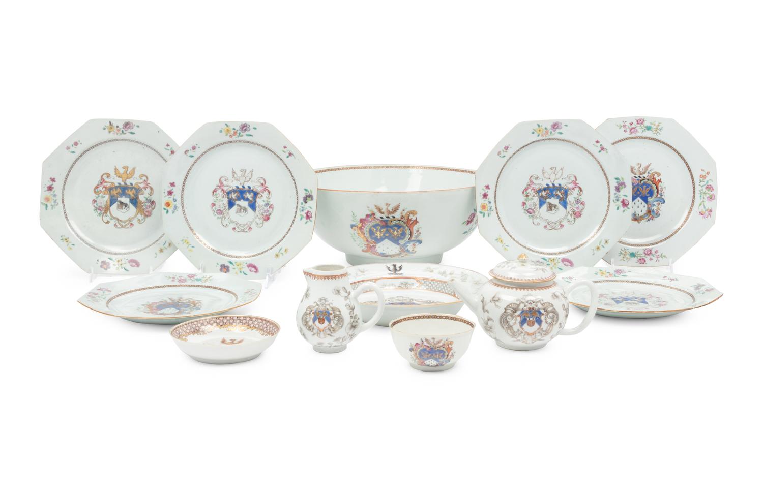 A Group of Chinese Export Armorial Porcelain with the Arms of Stephens