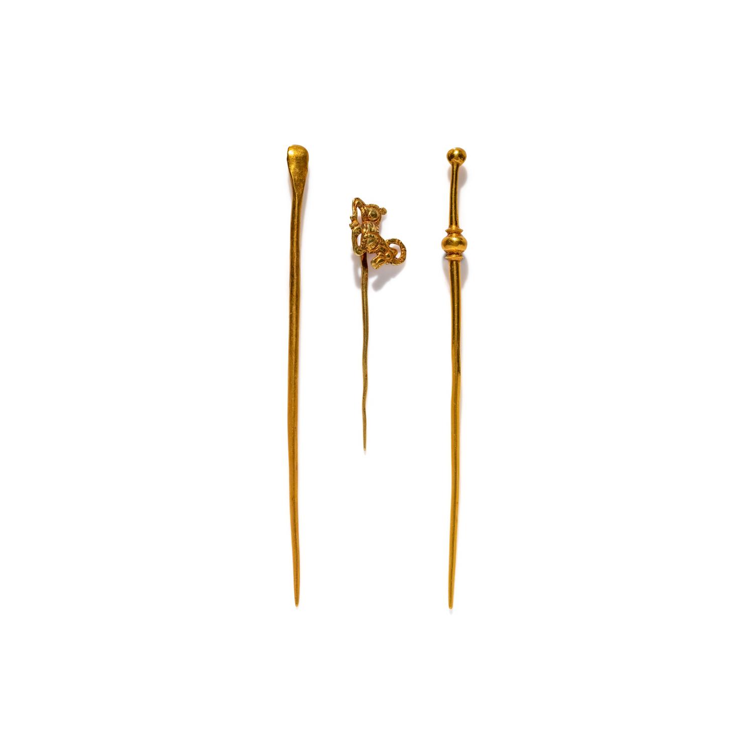 Three Ancient Mediterranean Gold Stickpins