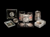 A Collection of Sixty-Eight Silver Eagle $1 Coins