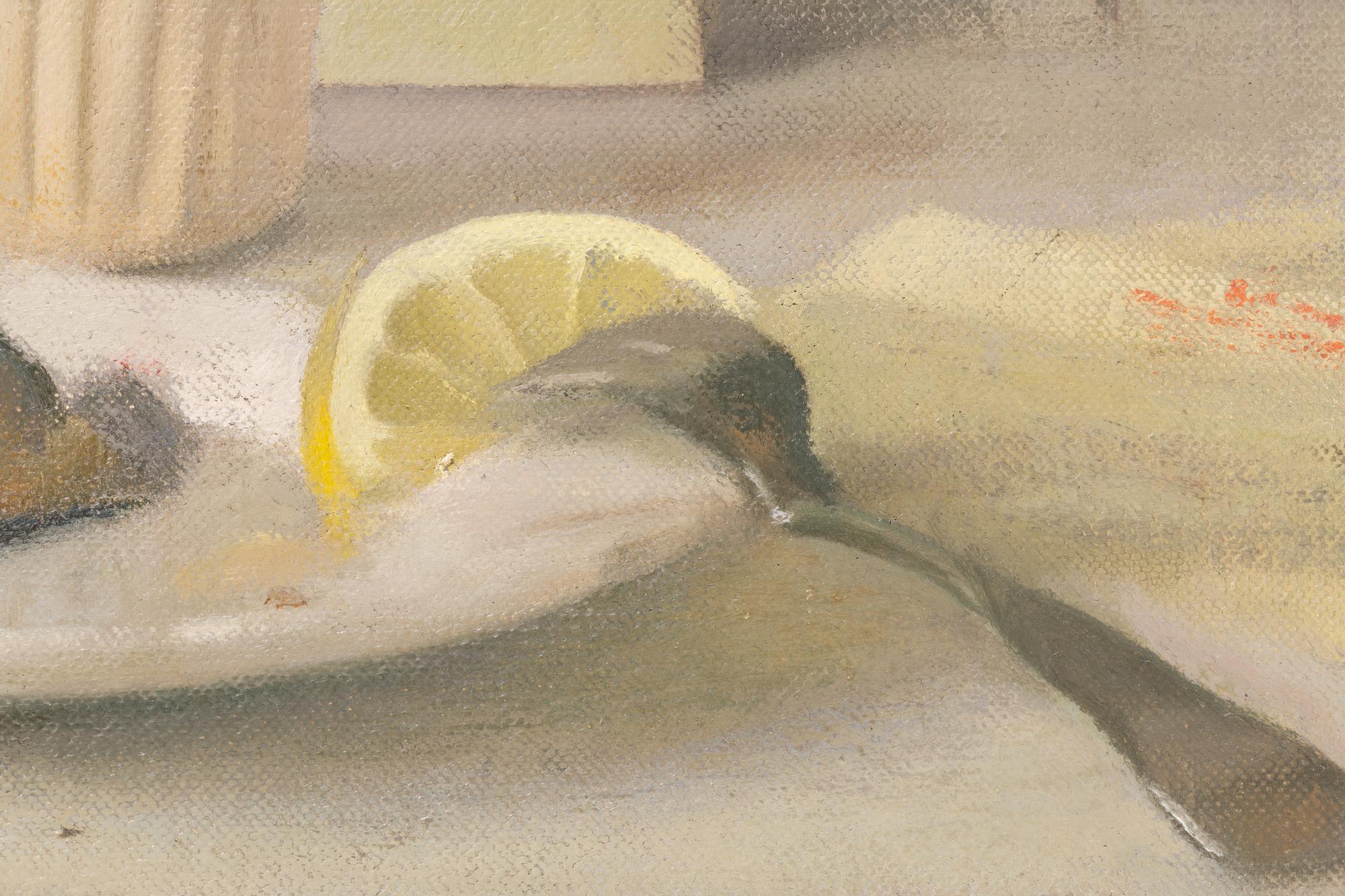 Still Life with Kippered Herring & Slice of Lemon on a Plate , 1988