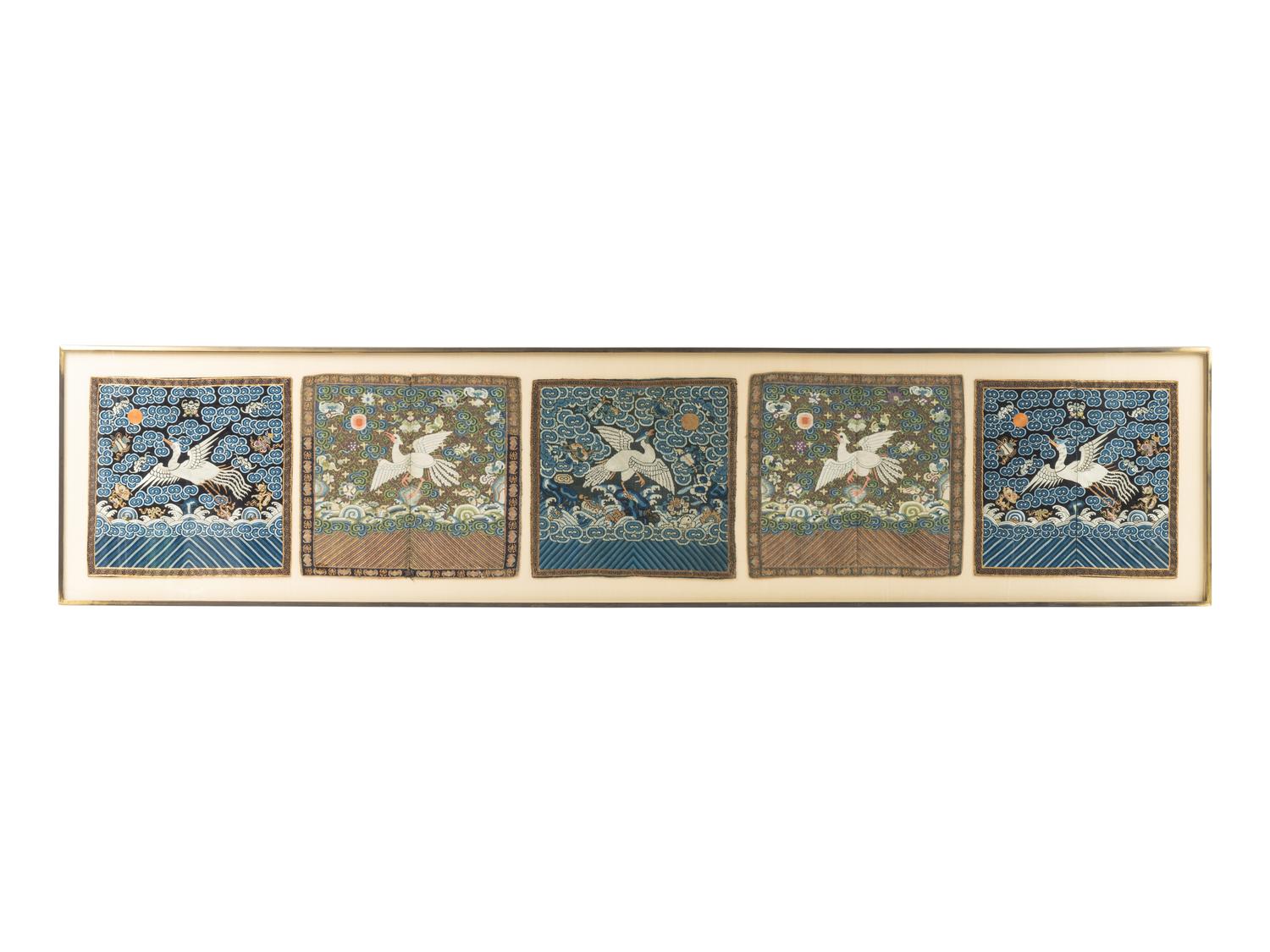 Six Embroidered Silk Rank Badges and a Cloud Collar