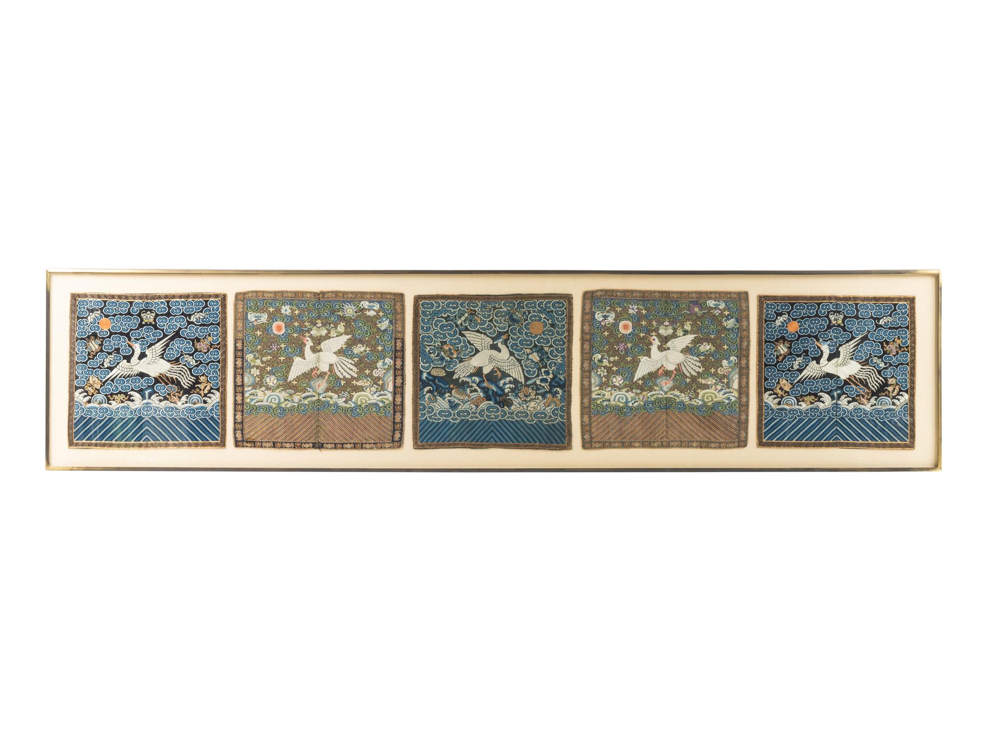 Six Embroidered Silk Rank Badges and a Cloud Collar