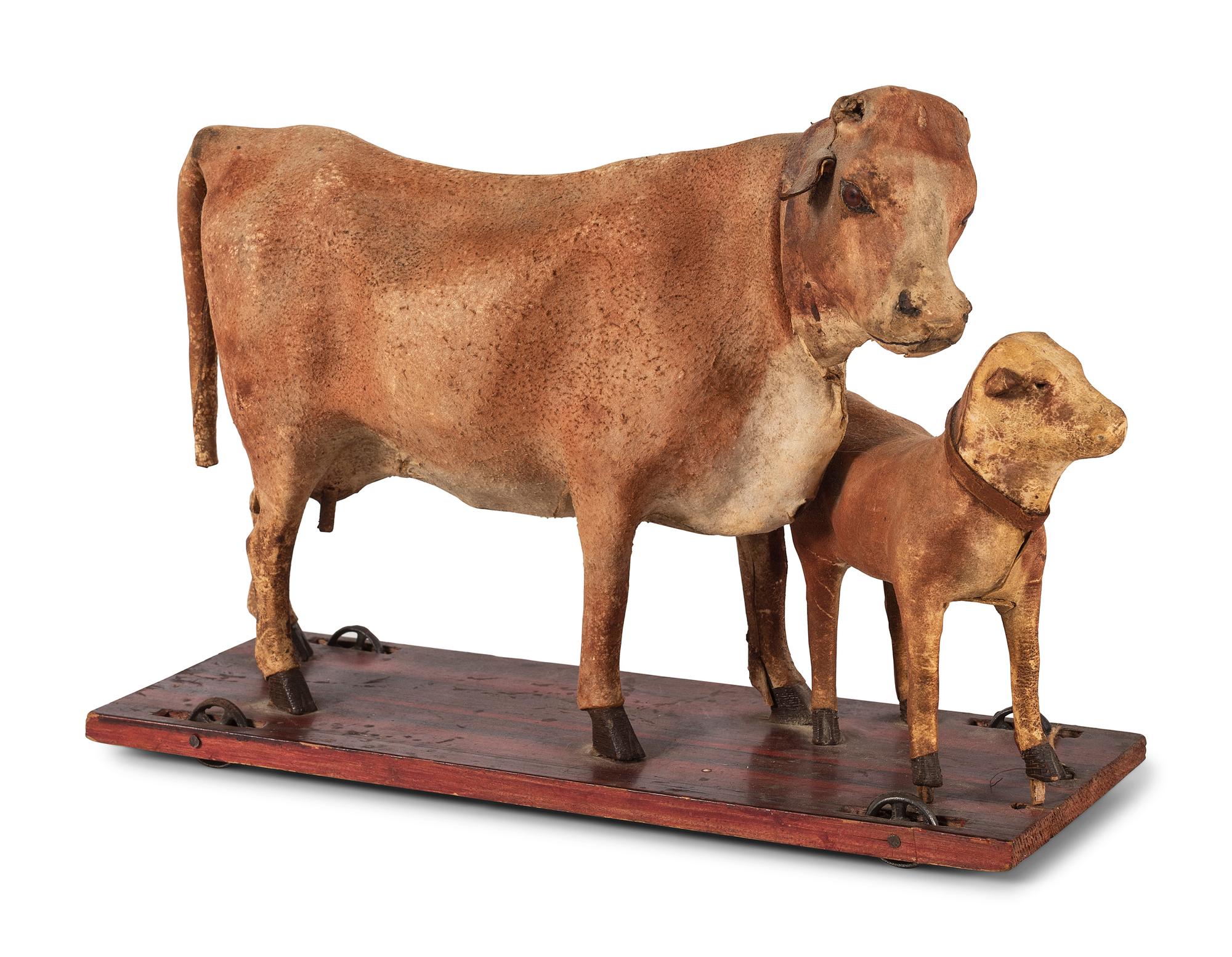 A German Calf and Cow Pull Toy