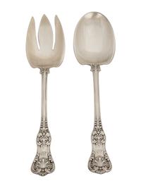 A Tiffany and Co. English King Silver Salad Set