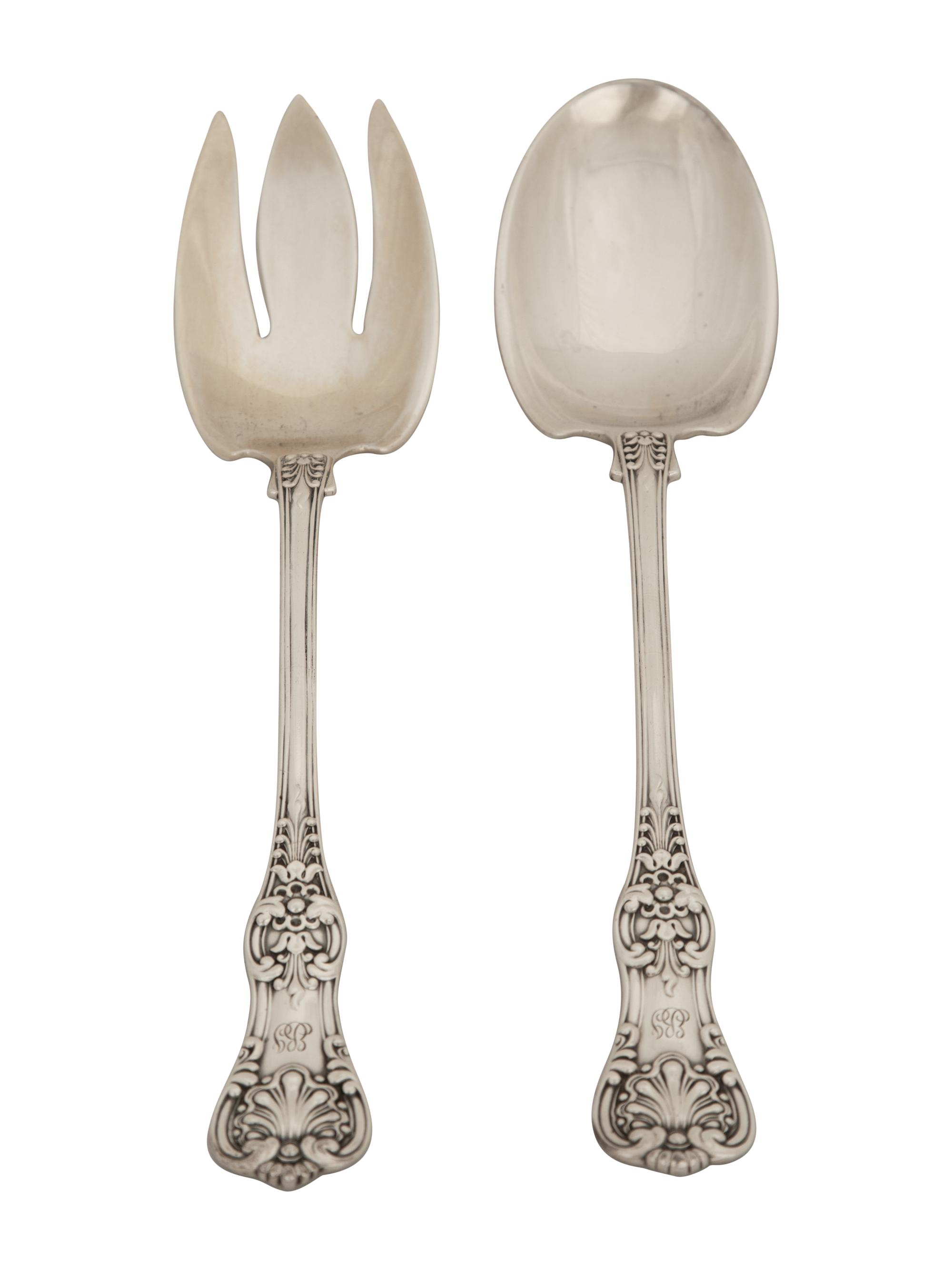 A Tiffany and Co. English King Silver Salad Set