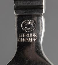 A Danish Silver Flatware Service, Georg Jensen Silversmithy, Copenhagen, 20th Century, Acadia (Blok) pattern, comprising: 12 dinner kni