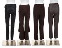Four Leather Designer Pants: Valentino, Louis Vuitton, Oscar de la Renta, Elie Tahari, 2000-10s