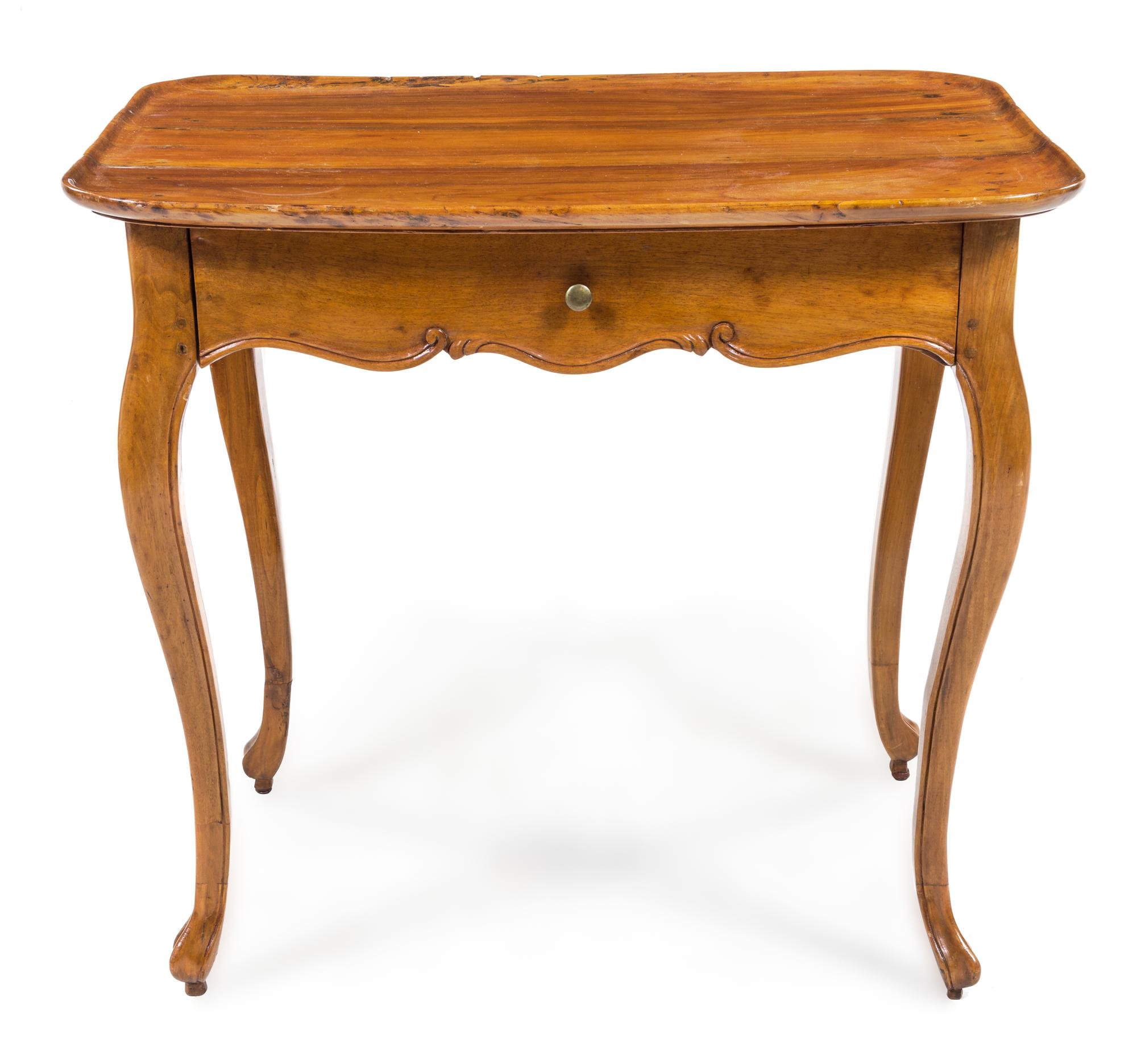 A Louis XV Style Fruitwood Side Table Height 29 x width 32 1/2 x depth 23 1/2 inches. — 18TH/19TH CENTURY