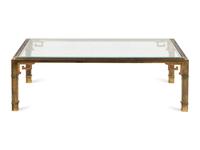 A Brass and Glass Cocktail Table