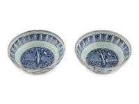 A Pair of Chinese Export Blue and White Porcelain Bowls