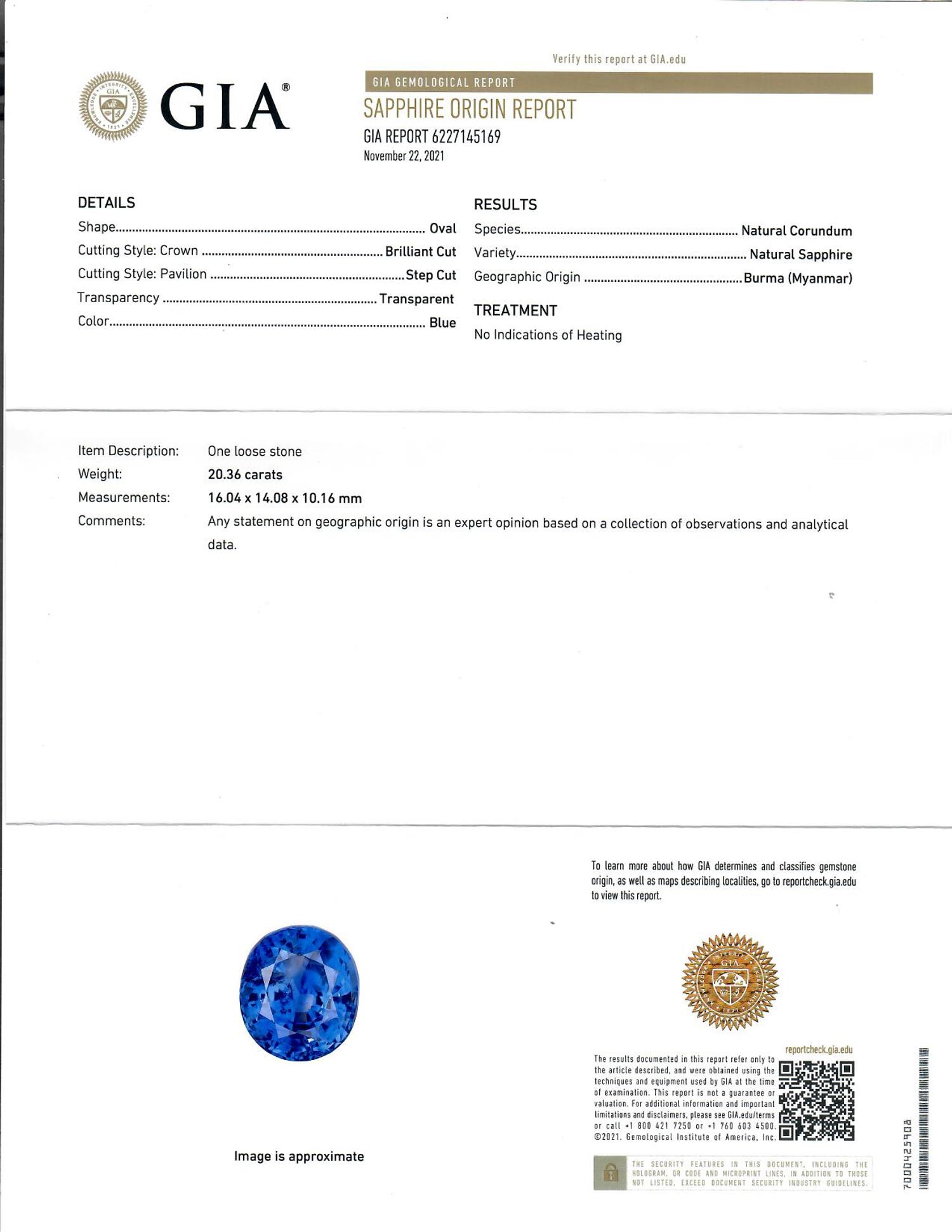 UNHEATED BURMESE SAPPHIRE AND DIAMOND RING