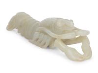 A Chinese Carved White Jade Crawfish — 20TH CENTURY