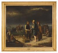Passengers Coming Ashore from a Stranded Steamboat , 1835