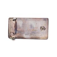 Silver, Coral, and Shell Belt Buckle, Accented with Gold