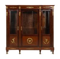 An Empire Style Gilt Metal Mounted Mahogany Bibliothèque