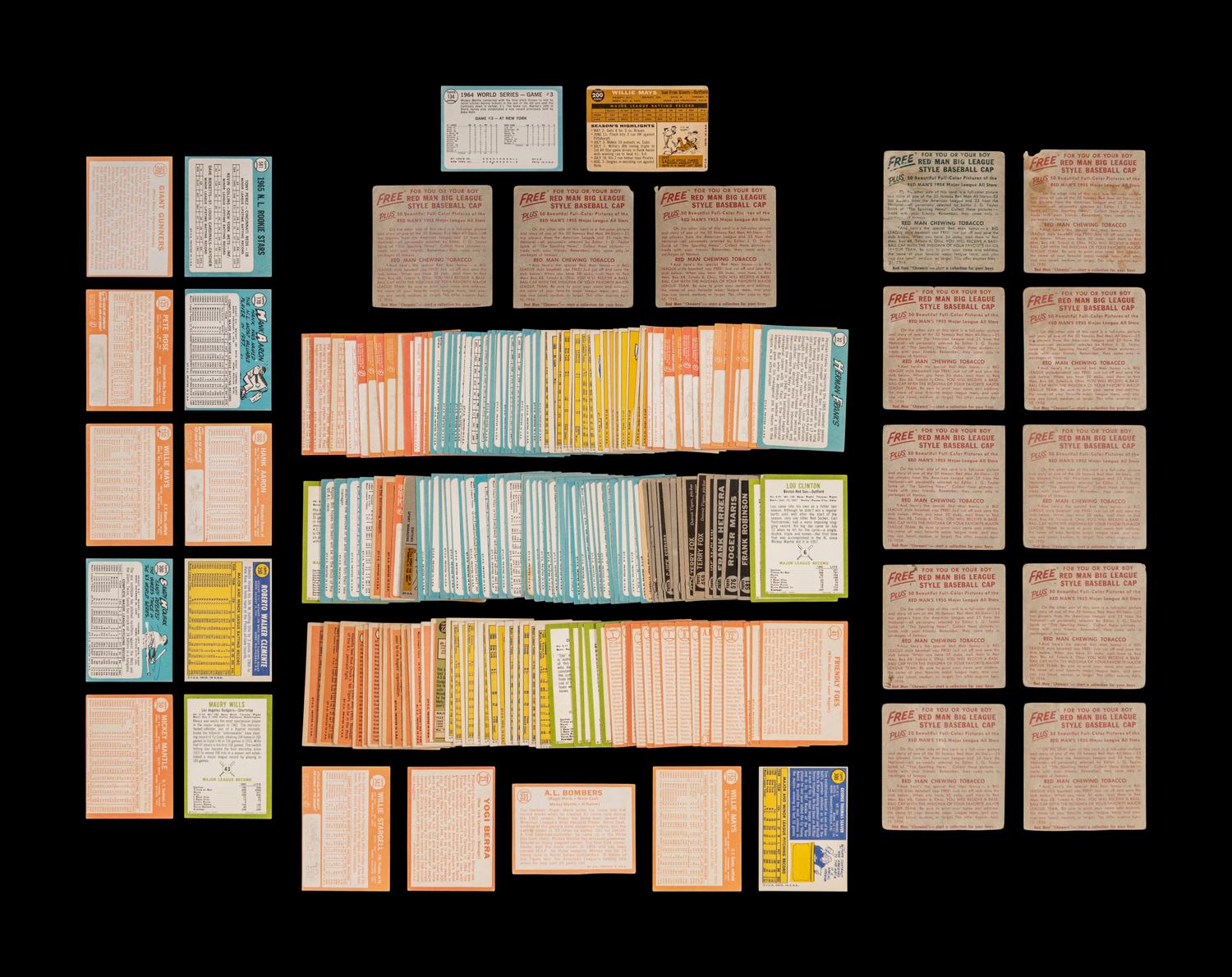 A Group of Nearly 200 1950s-70s Baseball Cards Including Mickey Mantle, Willie Mays and Multiple Hall of Famers,