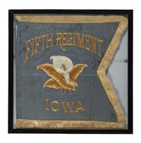 [CIVIL WAR]. Fifth Iowa Infantry or Cavalry regimental flag, possibly a commemorative post-war example.