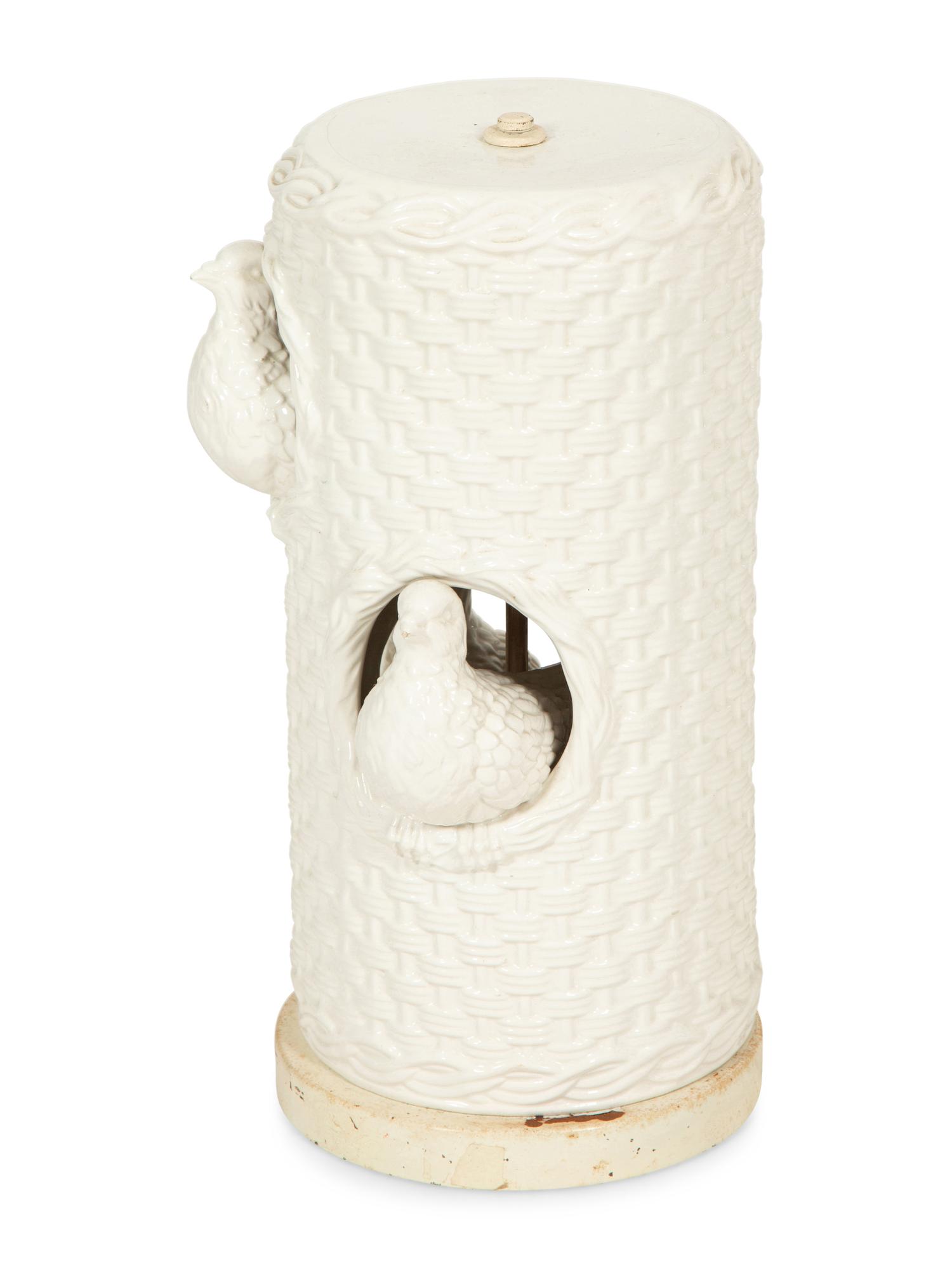 A White-Glazed Ceramic Table Lamp