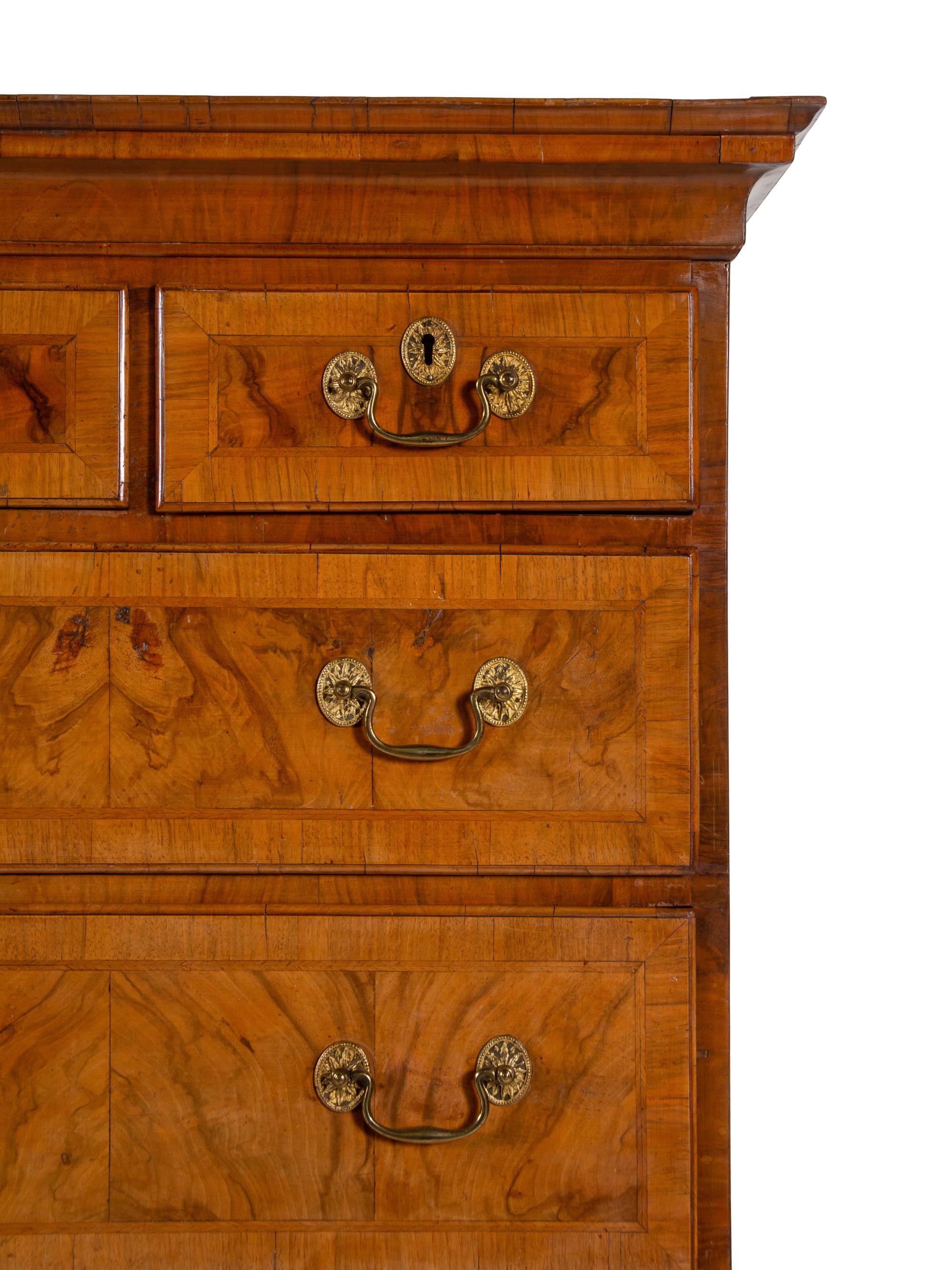 A George II Walnut Chest on Chest