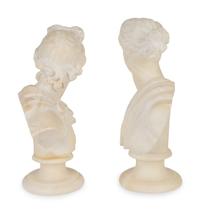 A Pair of Italian Carved Marble Busts — 19TH/20TH CENTURY