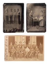 [EARLY PHOTOGRAPHY]. 9 occupational photos, incl. carpenters, butchers, housekeepers, & a barber.