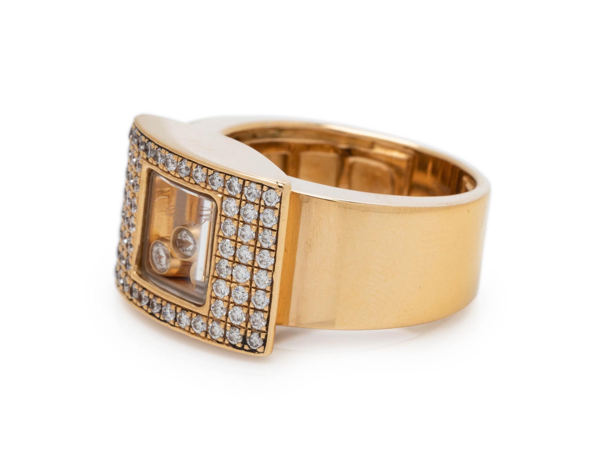CHOPARD, YELLOW GOLD AND DIAMOND 'HAPPY DIAMONDS' RING
